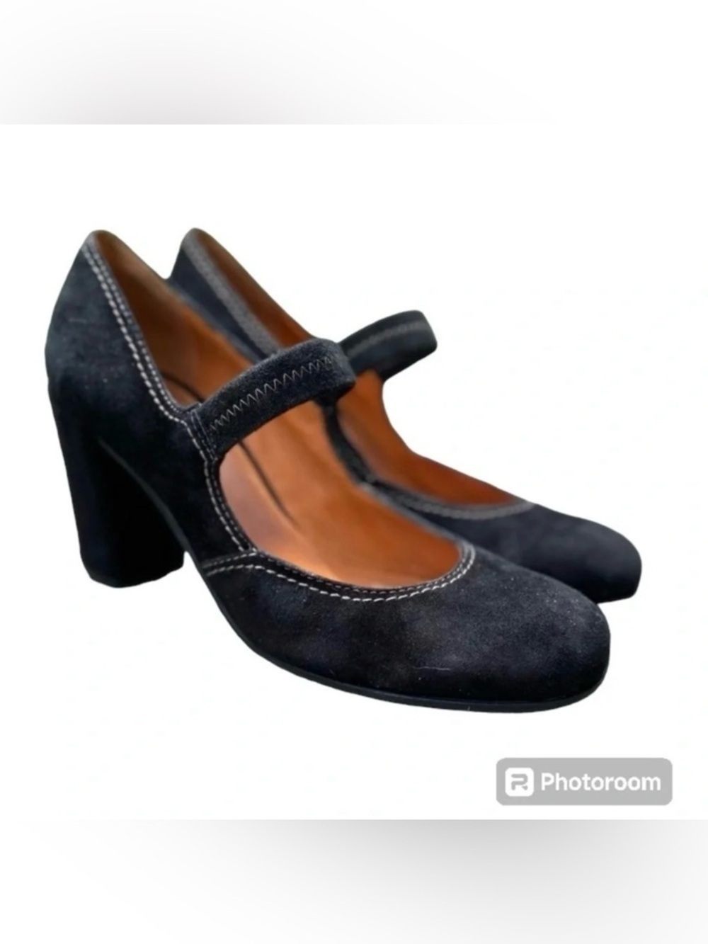 Geox Mary janes kitten suede heels Sz 38